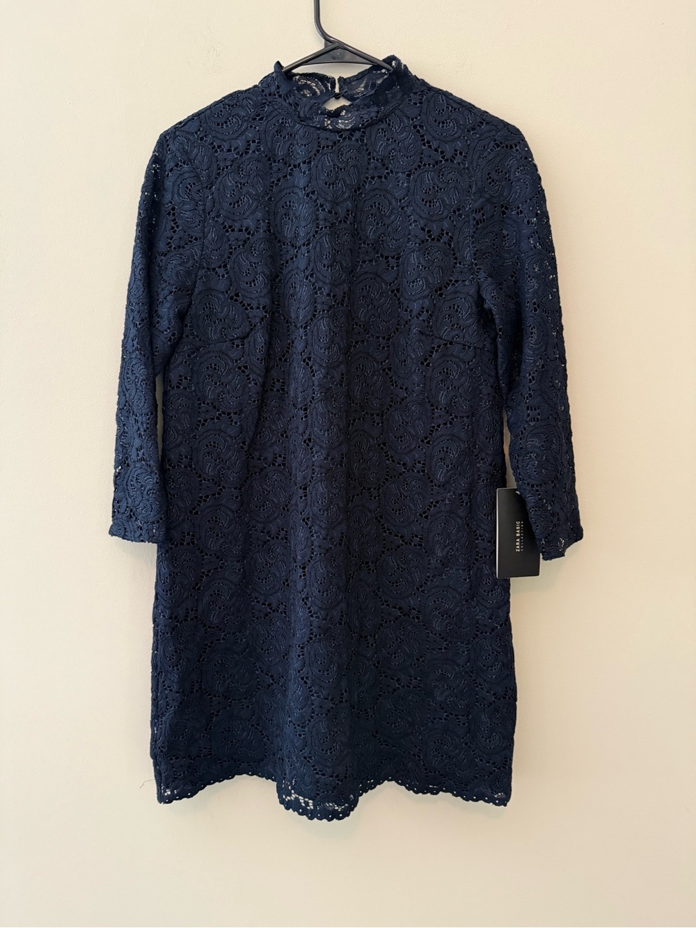NWT Zara Navy Lace Shift Dress